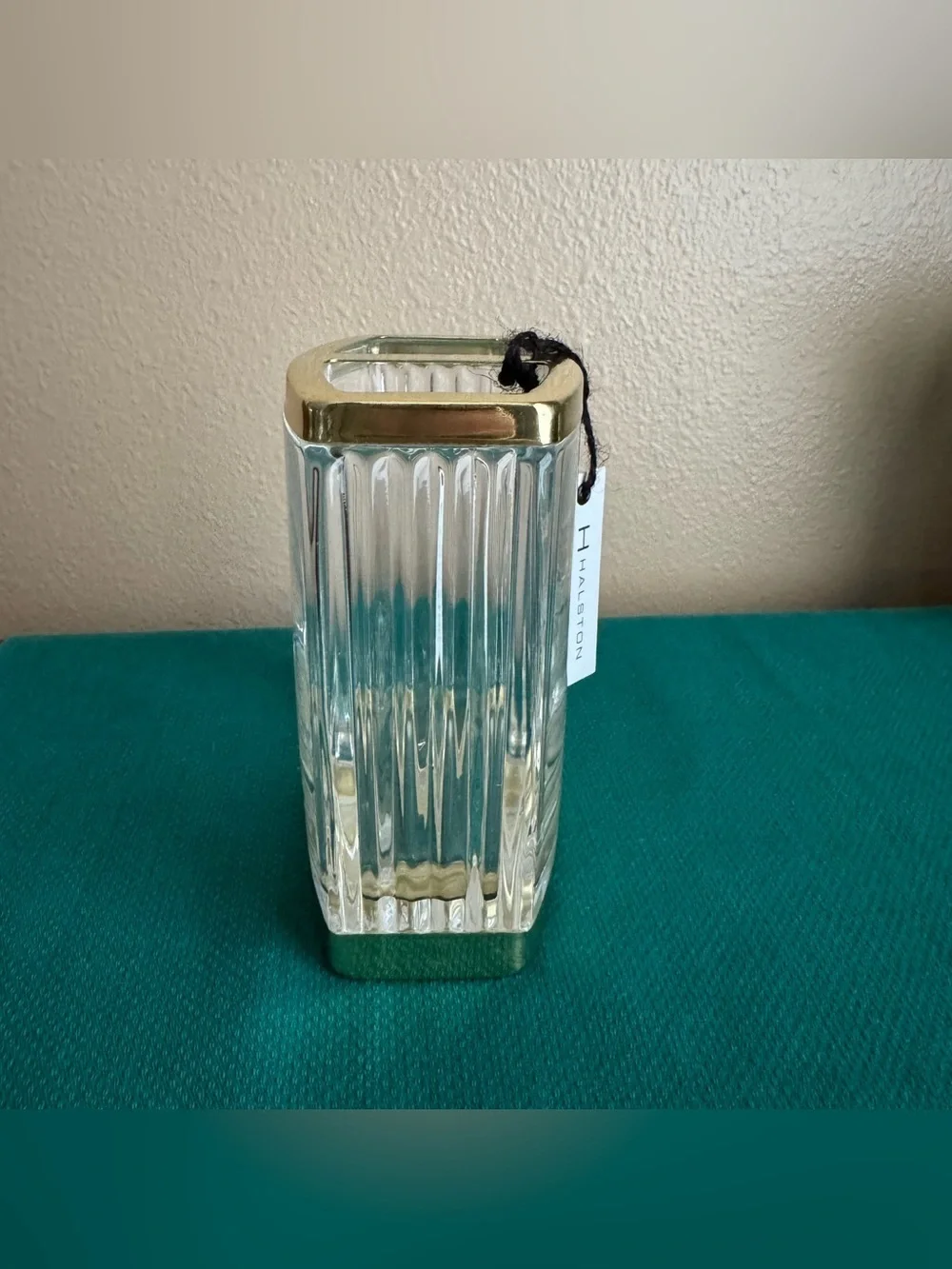 Halston Home gold tone toothbrush holder with tags